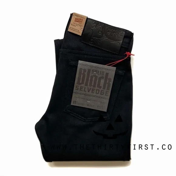 NWT Naked & Famous Weird Guy Solid Black Selvedge Denim
          
      Boutique