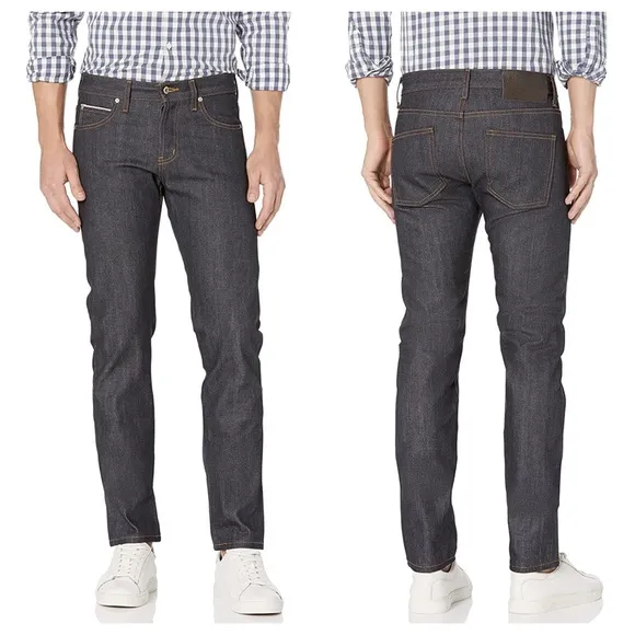 Naked & Famous Denim Super Skinny Guy in Black x Grey Indigo Stretch Selvedge