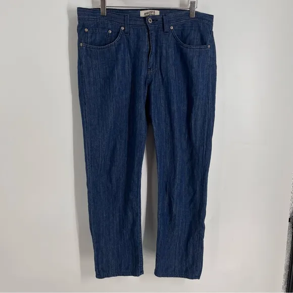 Naked & Famous 32x28 Weird Guy linen chambray jeans 014033 0298