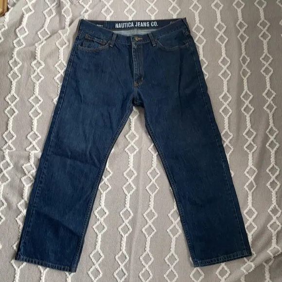 NAUTICA JEANS Men’s 36 x 30 Relaxed Fit Blue Jeans
