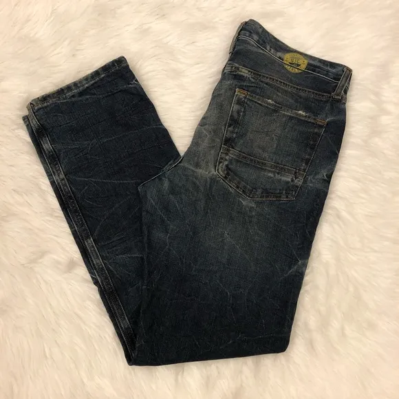 Nautica Premium Jeans 33 x 32 Straight Fit Crinkle