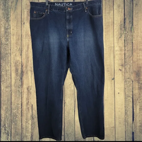 NAUTICA BLUE JEANS,  MENS SIZE 42 x 32 EUC