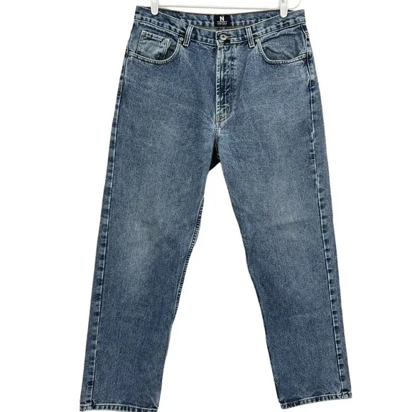 Nautica Men's Tapered Leg Blue Denim Jeans Size 36x32    (W34"xL32")