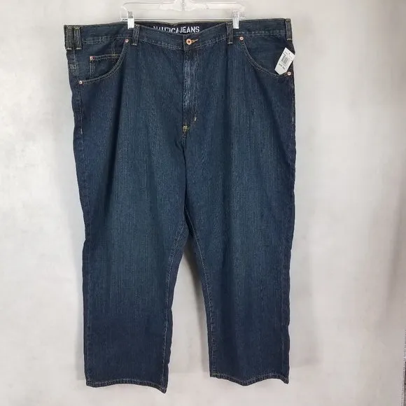 NEW Nautica Men's 52x28 Big E-Z Jean Denim Jeans in Dark Blue Denim Wash
          
      NWT
