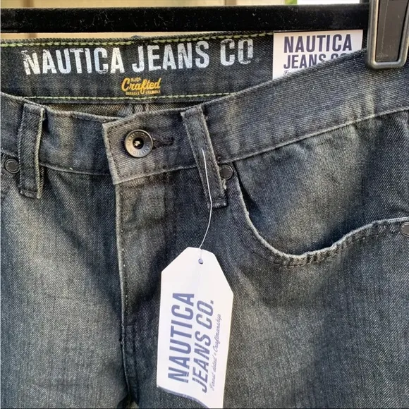 Nautica Jeans Co Slim Cut Straight Leg Dark Wash Black Pants Denim (29 x 28)
          
      NWT