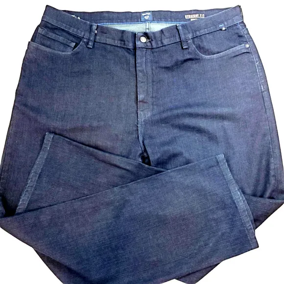 Nautica Jeans Men W42 X L32 Dark Blue Denim Straight Fit Stretch Pants