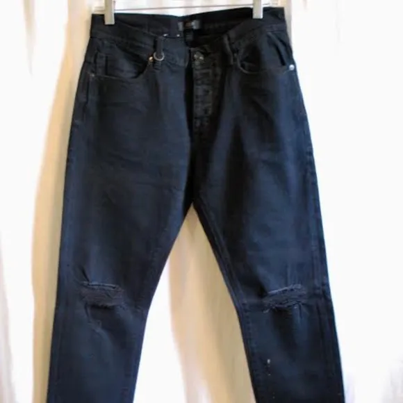 Black NEUW Distressed Lou Slim Boyfriend Jeans