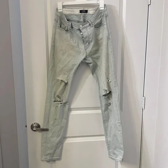 NEUW Iggy Skinny Distressed Jeans Light Wash - Size 32W/32L