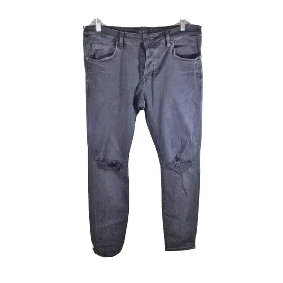 Neuw Iggy Skinny Button Fly Stretch Distressed Jean in Reid 36x32