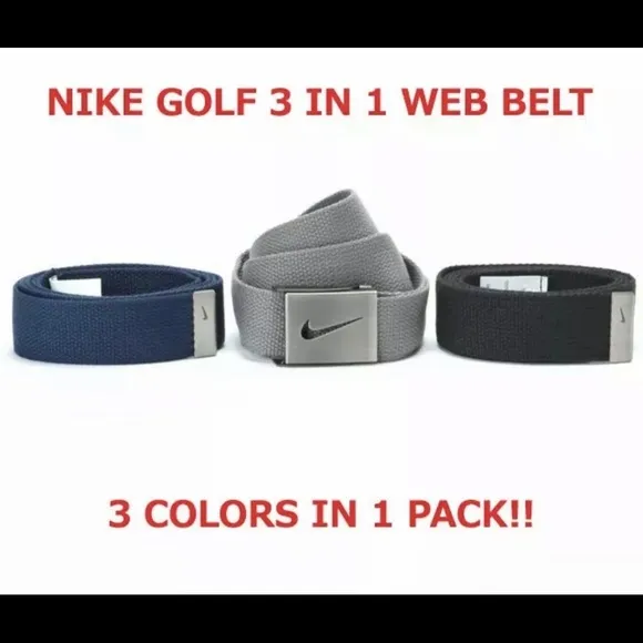 NIKE GOLF MEN'S WEB BELT 3 IN 1 FITS UP TO 42
          
      NWT
