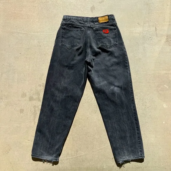 Men’s vintage 90s 80s Nike sports Baggy Wide leg oversized fit jeans grey gray
