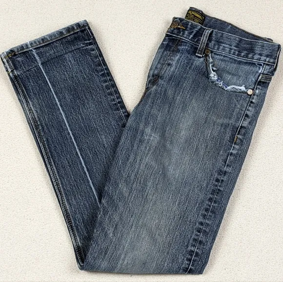 Nike SB Dri-Fit Slim Straight Jeans Distressed Mechanic Wash Grunge Men's Sz 30