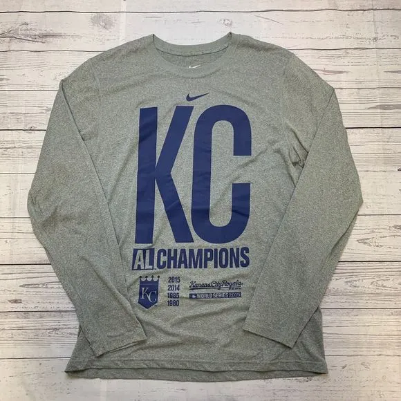 MLB Kansas City Royals Men's gray Long Sleeve shirt size Medium