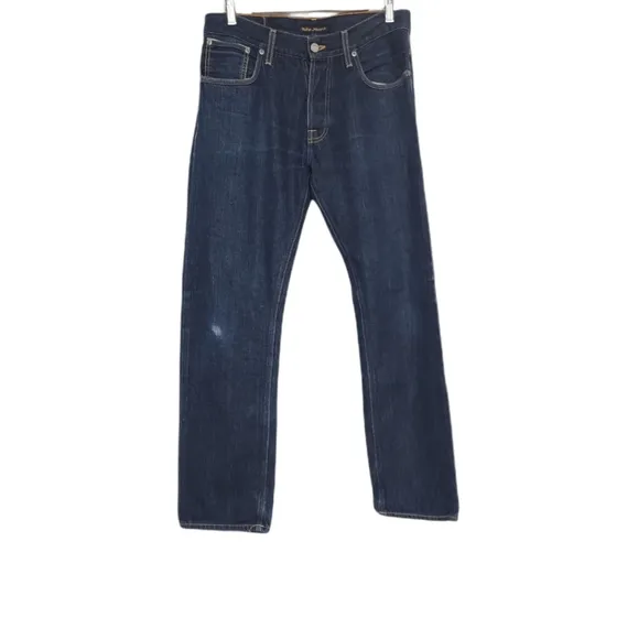 Men's Nudie Jeans Straight Alf Dry Ropy Selvage 33x34
