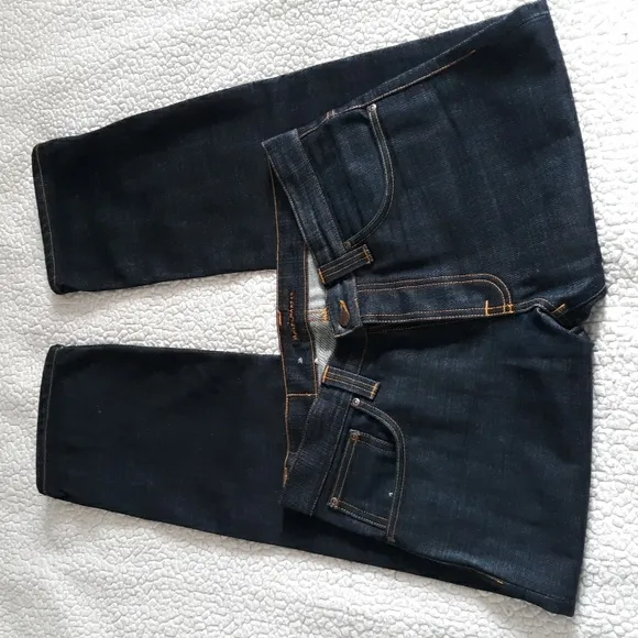 Nudie Jeans W32 L30 Straight Alf Dry Heavy 100% Organic Cotton Button Fly Jeans
