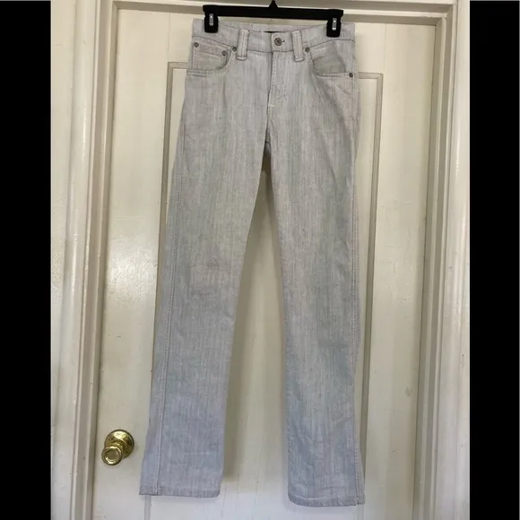 Nudie Slim Jim Ecru Black Men’s Jeans Size 28-32