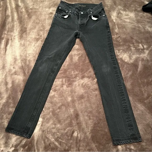 Black nuedie jeans sz w 30 L 32 made in italy