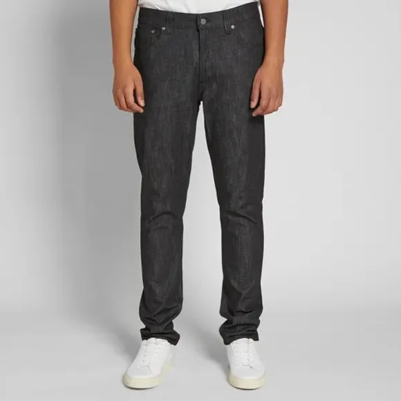NUDIE LEAN DEAN DENIM JEANS IN DRY DEEP DARK COMFORT