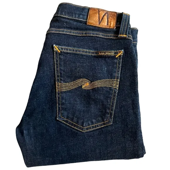 Nudie Jeans Men’s Tight Long John Twill Rinsed Jeans Sz 31x32 Organic Cotton EUC