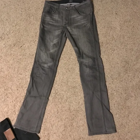 Obey Mens Grey Skinny Straight Leg Jeans