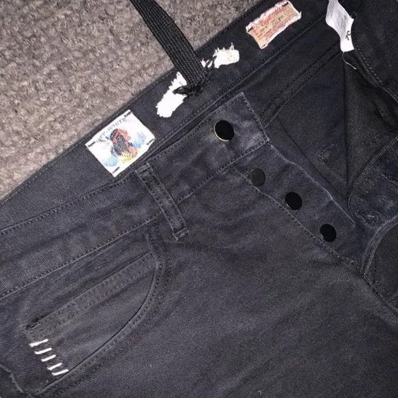 Off white black denim jeans