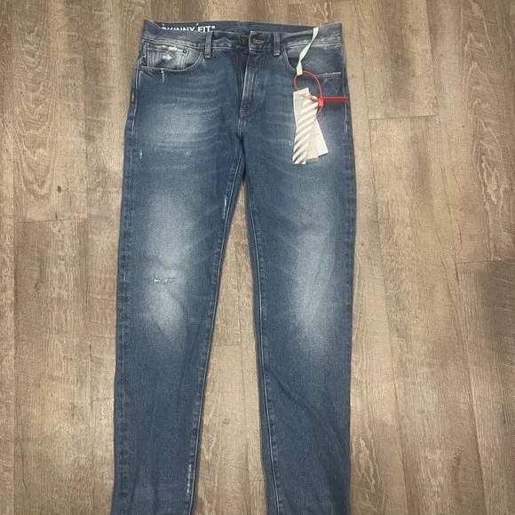 NEW OFF-WHITE DIAG WINDOW JEANS SKINNY FIT - MEN'S SIZE 33
          
      NWT