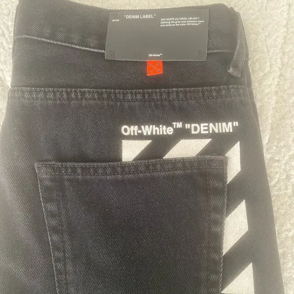 Mens off white denim jeans