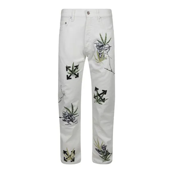 Off-White Weed Skate Fit Jeans White Mens
          
      NWT