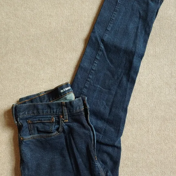 Old Navy Slim Fit Jeans Mens Sz 36 x 34 (32) Blue Dark Wash Straight Leg Stretch