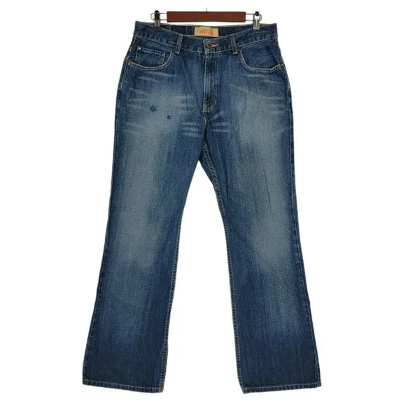 Old Navy Jeans Men's 33 x 32 Bootcut Mid Rise Medium Dark Wash Denim Blue