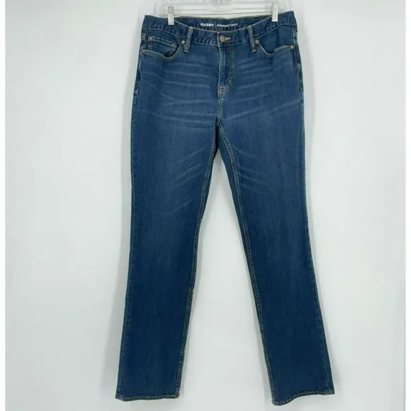 Old Navy Jeans Mens Sz 34x34 Regular Fit Mid Rise Straight Leg Medium Wash Blue