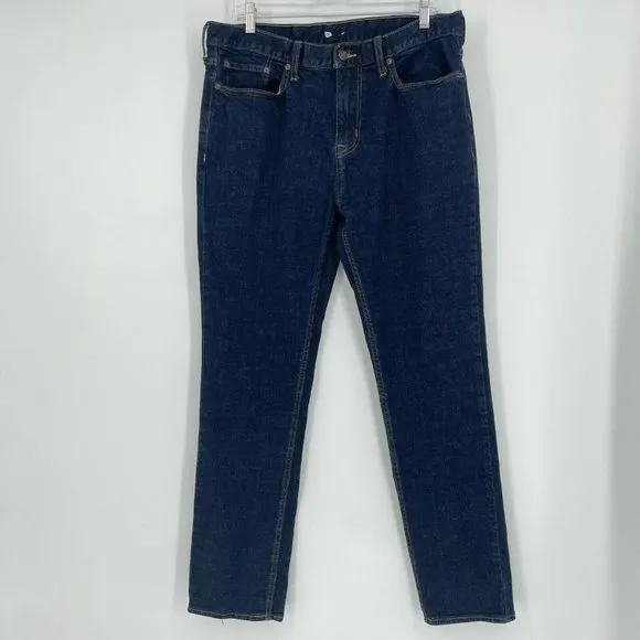 Old Navy Jeans Men's Sz 36x32 Tapered Built-In Flex Mid-Rise 5-Pocket Denim Blue