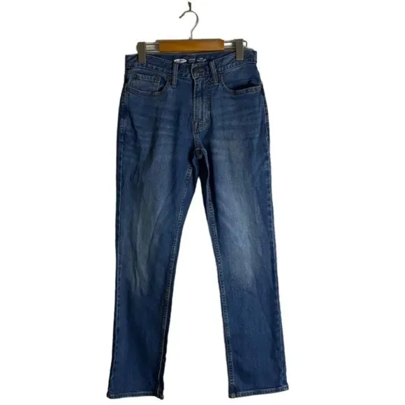 Old Navy Men's Built-In Flex Straight Medium Indigo Denim Jeans Sz 28