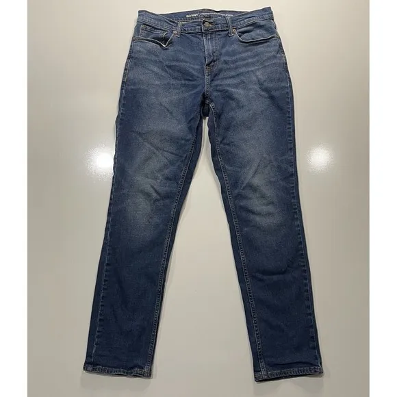 Old Navy Jeans Mens 33X32 Blue Denim Pants Mid Rise Straight Leg Athletic Fit