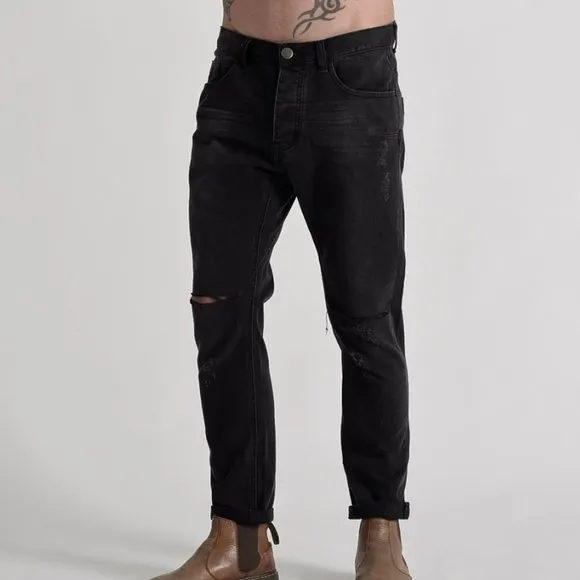 One Teaspoon Black Distressed Relaxed Fit Jean