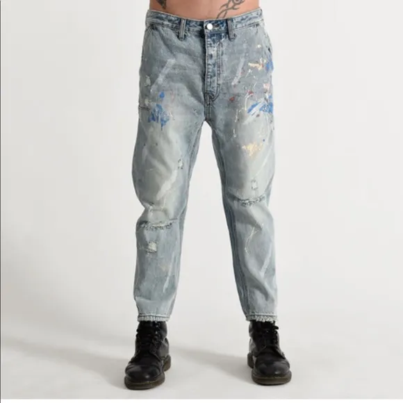 Man X One Teaspoon Mr. Browns Salty Dog Paint Jeans // 32