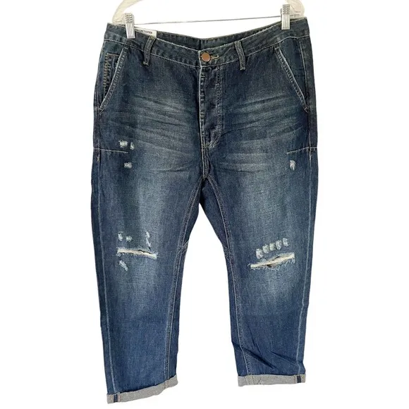 NWT One Teaspoon Indigo Mr. Browns Rigid Relaxed Fit Cotton Linen Jeans Sz 36x23
          
      NWT