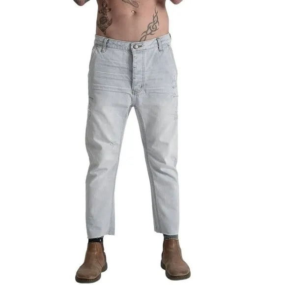 NWT Man x One Teaspoon 32R Brando Light Wash Mr Browns Denim Jean Cropped
          
      NWT
