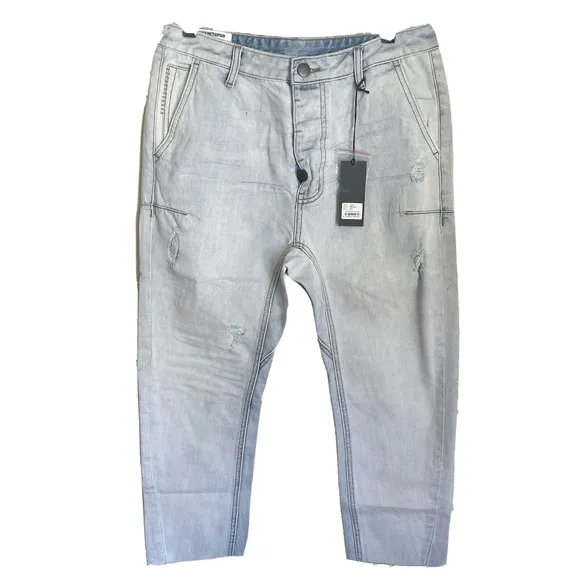 MAN X ONE TEASPOON Mr. Browns Brando Jeans 32R Ridgid Low Slung Drop Cotton
          
      NWT