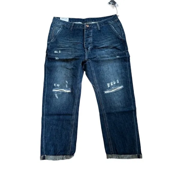 NWT One Teaspoon Mr. Browns Linen Blend Relaxed Leg Indigo Jeans
          
      NWT