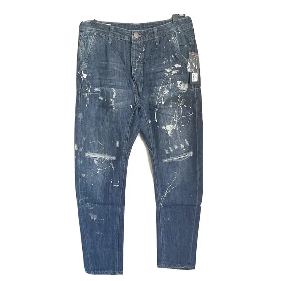 MAN X ONE TEASPOON Mr. Golds Cowboy Jeans 32R Ridgid Low Slung 100% Cotton
          
      NWT