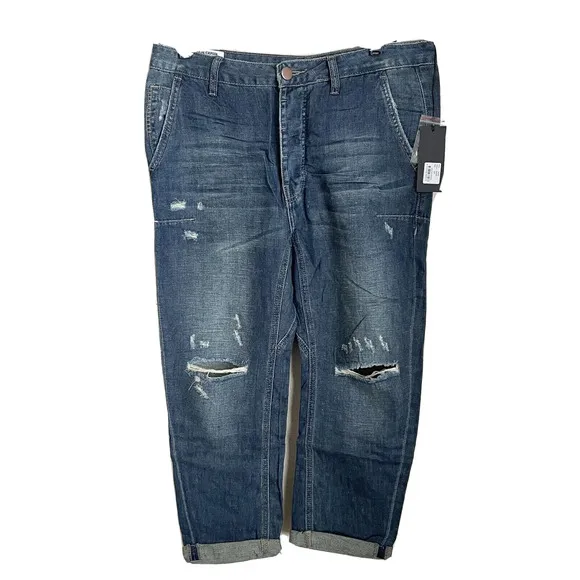 NWT MAN X ONE TEASPOON Mr. Brown Indigo Jeans 32R Low Slung Drop Rise Relax
          
      NWT