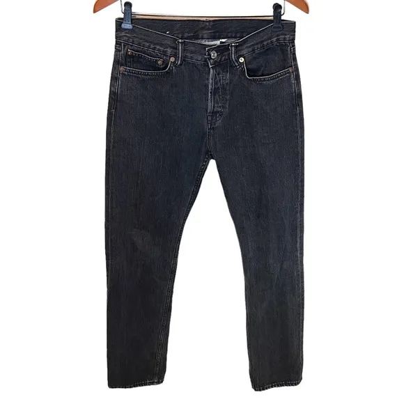 Our Legacy Men’s First Cut Washed Black Button Fly Jeans