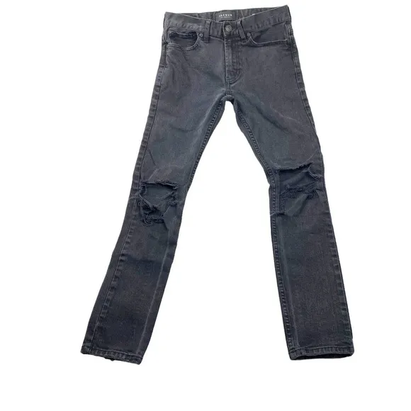Pacsun Comfort Stretch Distressed Skinny Jeans Black Wash Mens 28X30