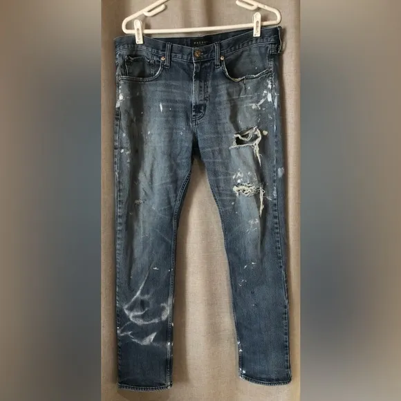 PacSun•men’s jeans•size 34x32•slim fit•destroyed•distressed•paint splatter