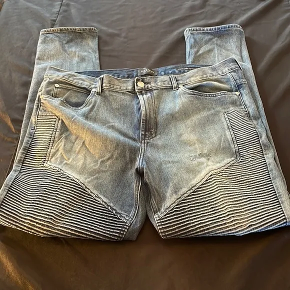 PACSUN Men's Stacked Skinny Jeans Distressed 38x32