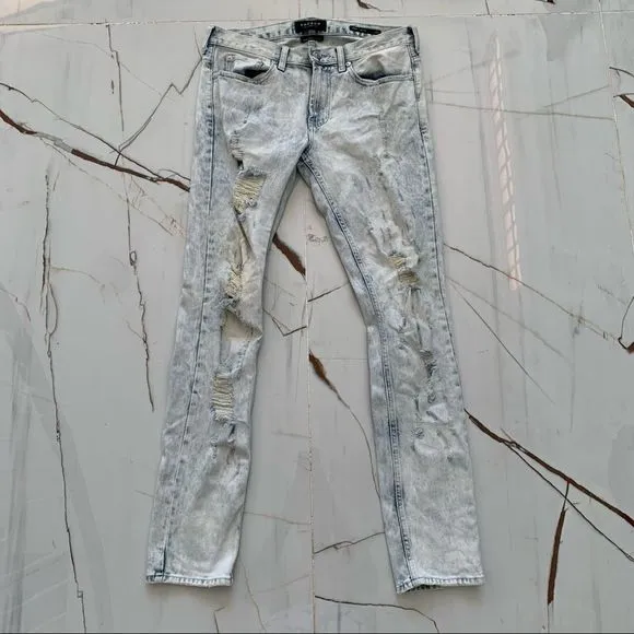 Pacsun Men's Comfort Stretch Skinny Fit Blue Ripped  Jeans Pants Size 30x32
          
      NWT