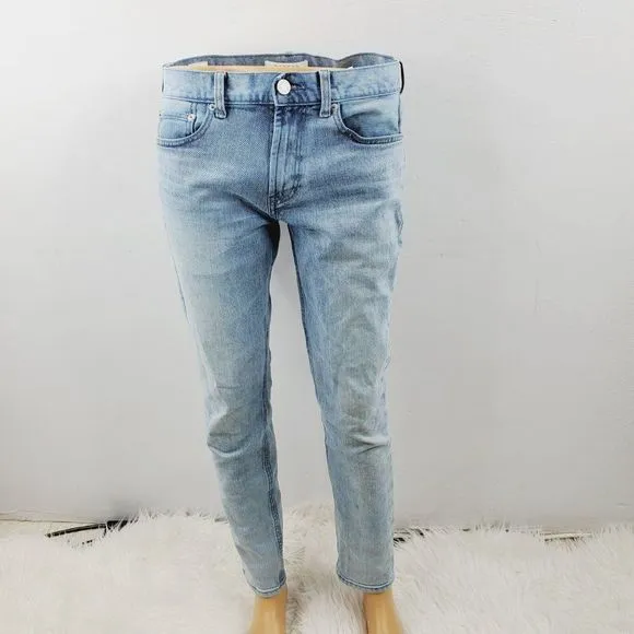 Pacsun Mens Blue Medium Wash Mid Rise Stretch Skinny Denim Jeans Size 32x30