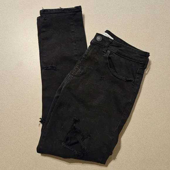 Men's PacSun Black Distressed Denim Jeans