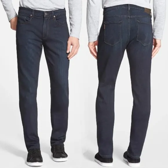 Paige Federal Slim Straight Jeans Stretch Denim Zipper Fly Samson Wash Blue 28